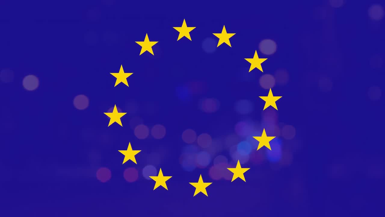 Stelle gialle in rotazione su sfondo blu