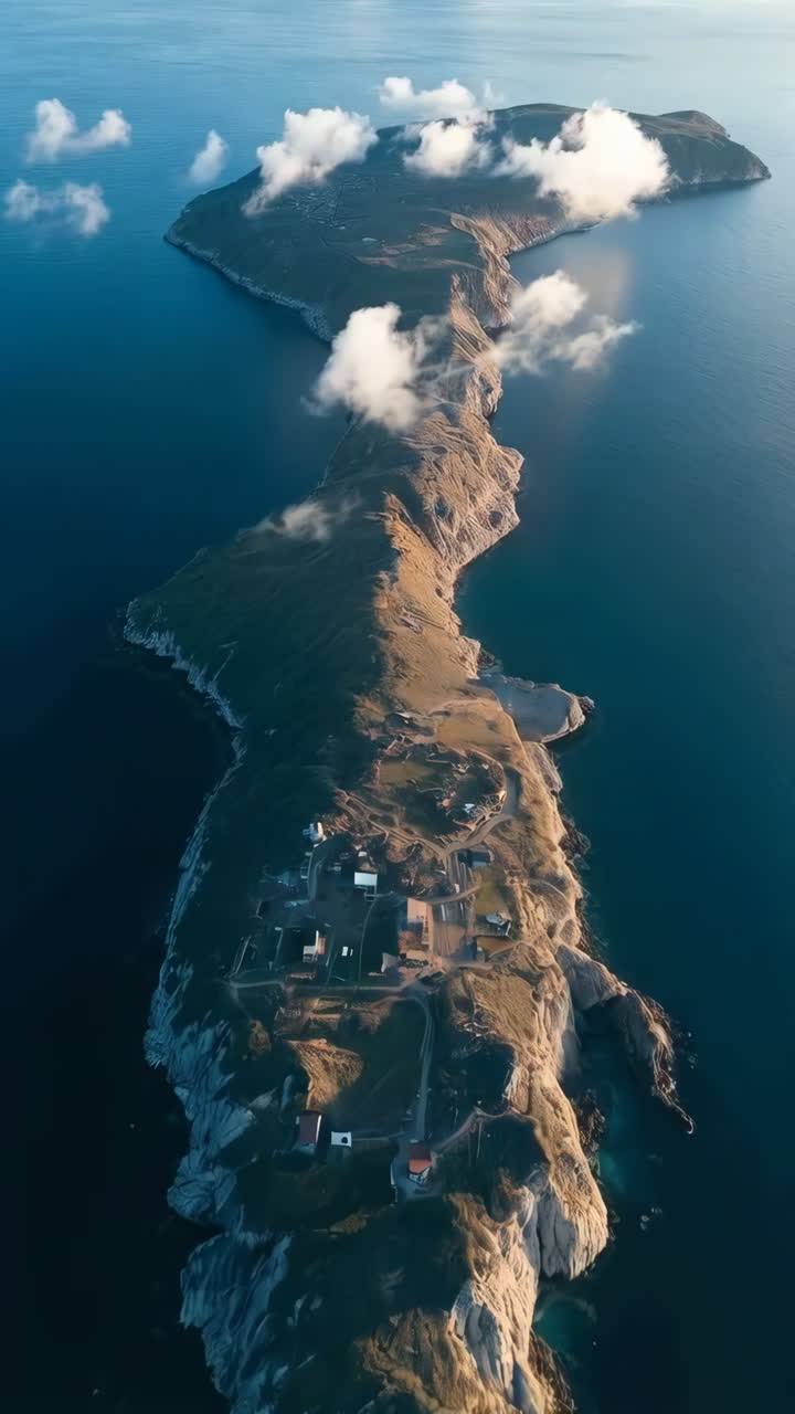 Stunning Aerial View of a Remote Coastal Island