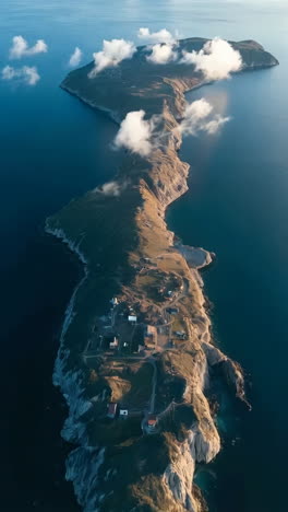stunning aerial view of a remote coastal island