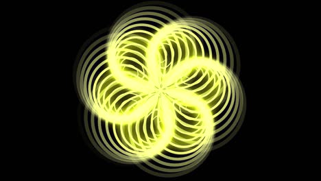 animación de formas geométricas abstractas. un fondo lleno de imaginación y creatividad. el fondo es negro. el color es amarillo.
