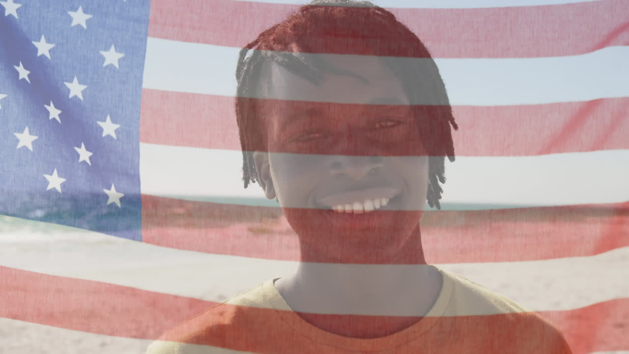 Ondeando la bandera americana