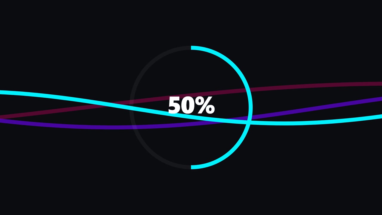 Cerchio di caricamento digitale con linee ondulate astratte
