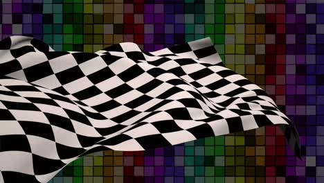 chequered flag  in a colourful background