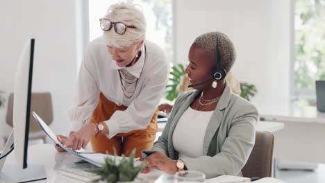 Callcenter,-Ausbildung-Und-Geschäftsfrau