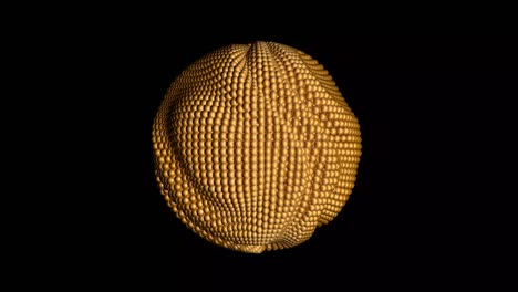 3d animation of a golden sphere in balls. abstract futuristic animation