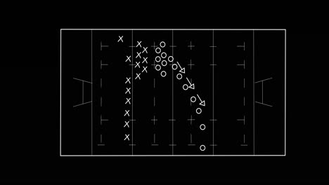 animación del plan de juego de fútbol en la pizarra