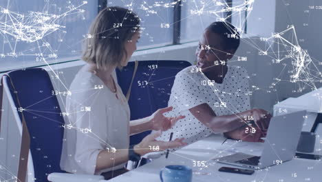 Animation of network of connections over diverse business people