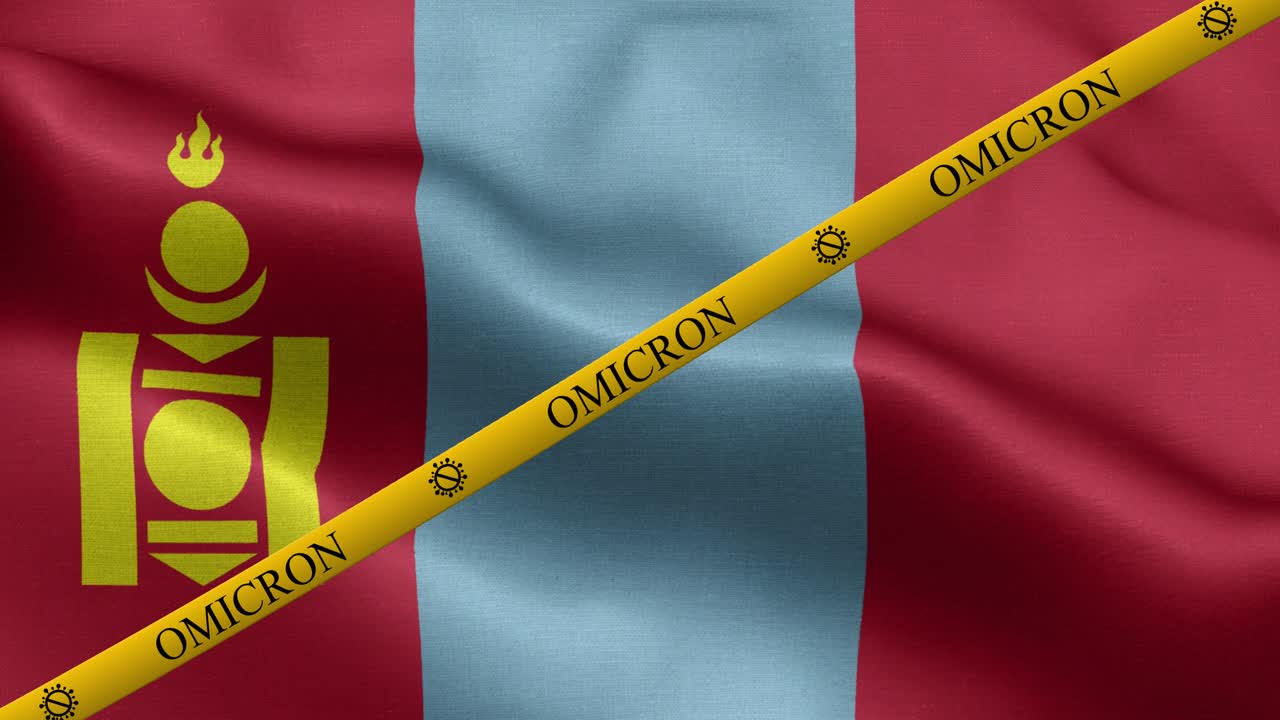 variante omicron y franja de prohibición en la bandera de mongolia - bandera de mongolia