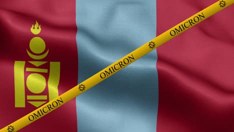 variante omicron y franja de prohibición en la bandera de mongolia - bandera de mongolia
