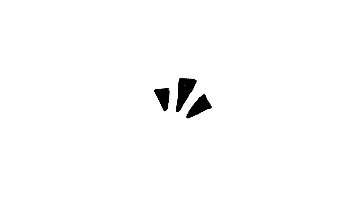 Logo con triangoli neri disegnati a mano su sfondo bianco