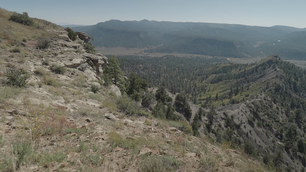 Mountain Landscape with Rocky Terrain and Valley Views