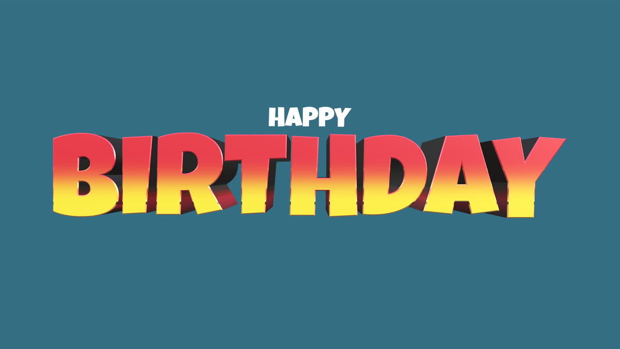 colorido y llamativo mensaje de feliz cumpleaños en fondo azul