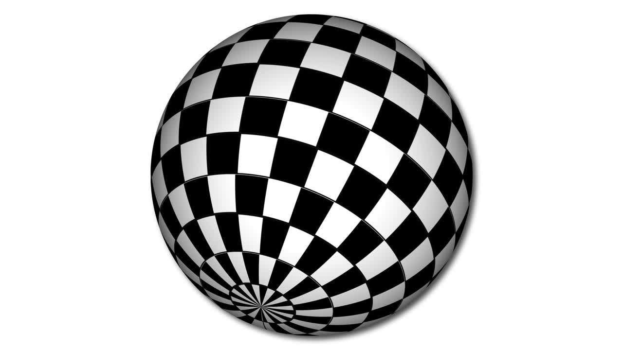 la animación de la esfera del tablero de ajedrez abstracto. el fondo de la esfera abstracta.