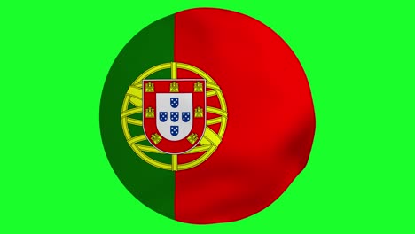 portugal round waving in air 4k uhd animation