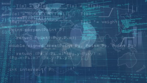 Animation of world map over data processing