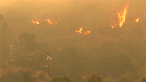 Panup-Shot-Of-Fires-Raging-Near-A-Southern-California-Community