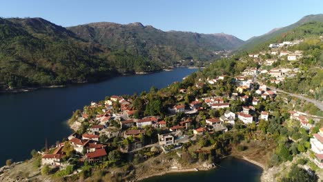 beautiful nature landscape from natural park of gerês in portugal aerial view