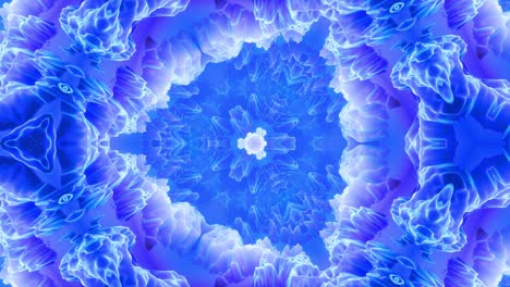 animación en bucle liso de 3d abstracto forma mate suave como flor o mandala, estructura simétrica de material de terciopelo púrpura azul intercalado con pañuelos, cambia de forma suavemente cíclica. gradiente