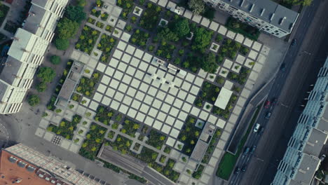 vista aérea de un parque urbano moderno