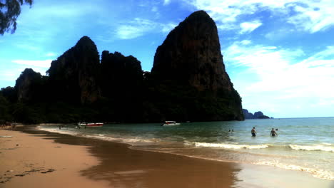 Looking-at-the-island-on-the-beach-in-Krabi