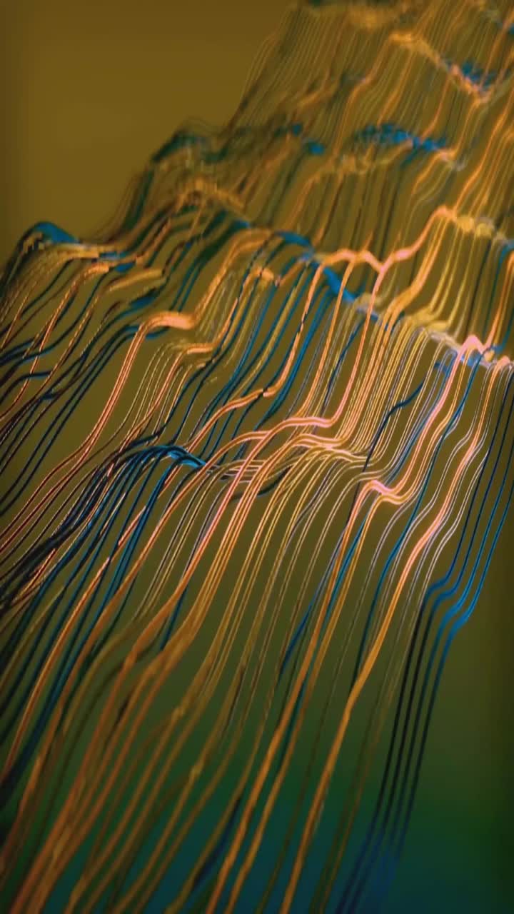 Dynamic Abstract Lines Flowing and Rippling in Digital Space