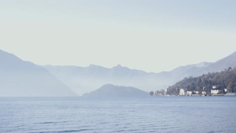 panoramic view of lake como and cadenabbia filmed from a ferry