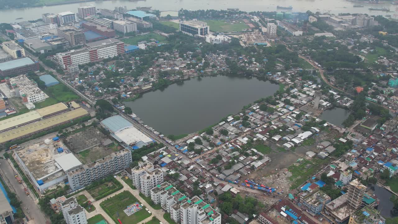 Slum within City and Industrial Area