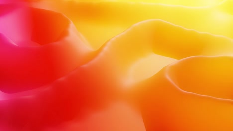 stylish abstract looped background, changing surface of soft translucent material like peach jelly. creative soft bright 3d bg with inner glow for festive events 4k. red orange yellow gradient.