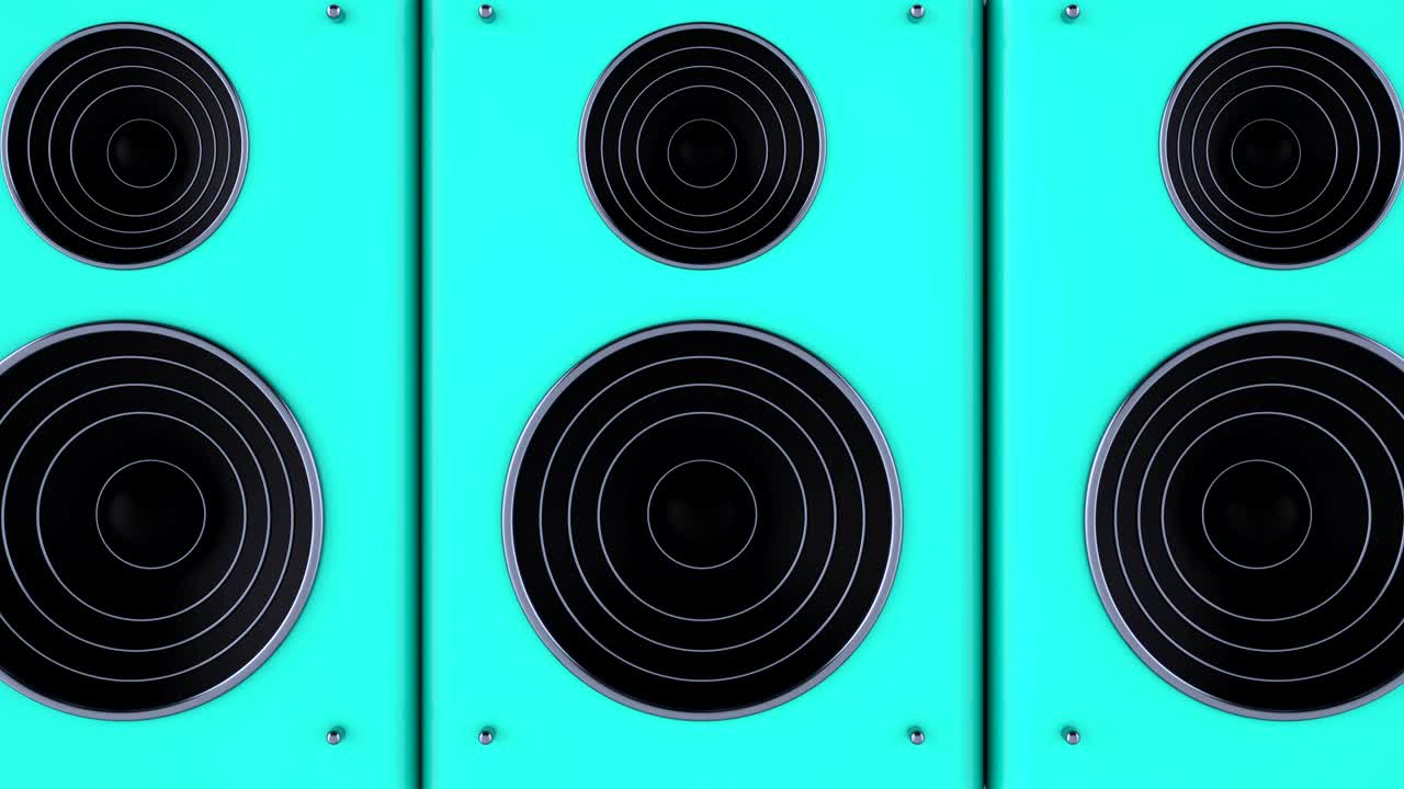 conjunto de dinámicas. animación en bucle 3d de un altavoz.
