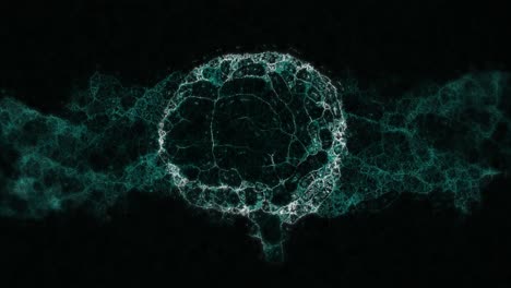 animation of digital model of human brain on black background