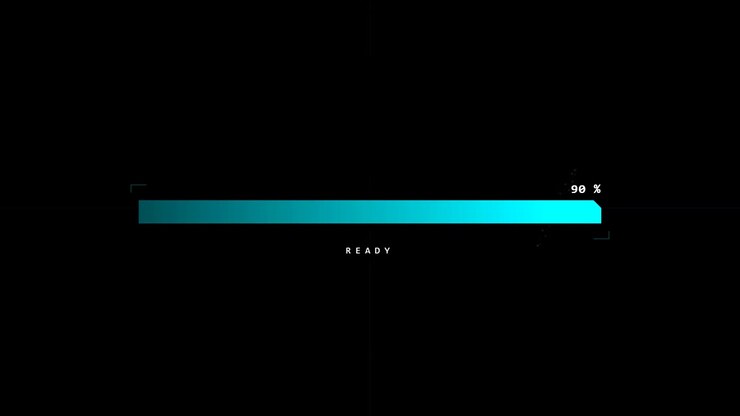 Digital Loading Progress Bar with System Initialization Text