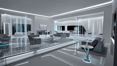 futuristic and modern living room interior design