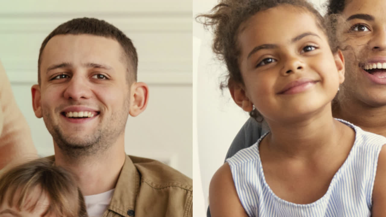 Family scene with parents and children
