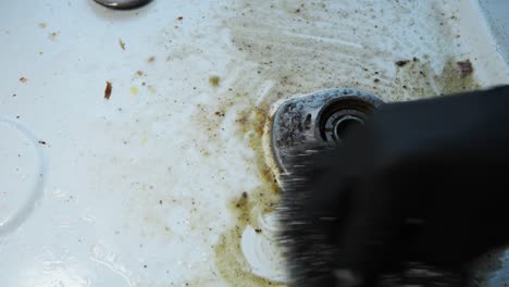 steel wool cleaning of a gas stove