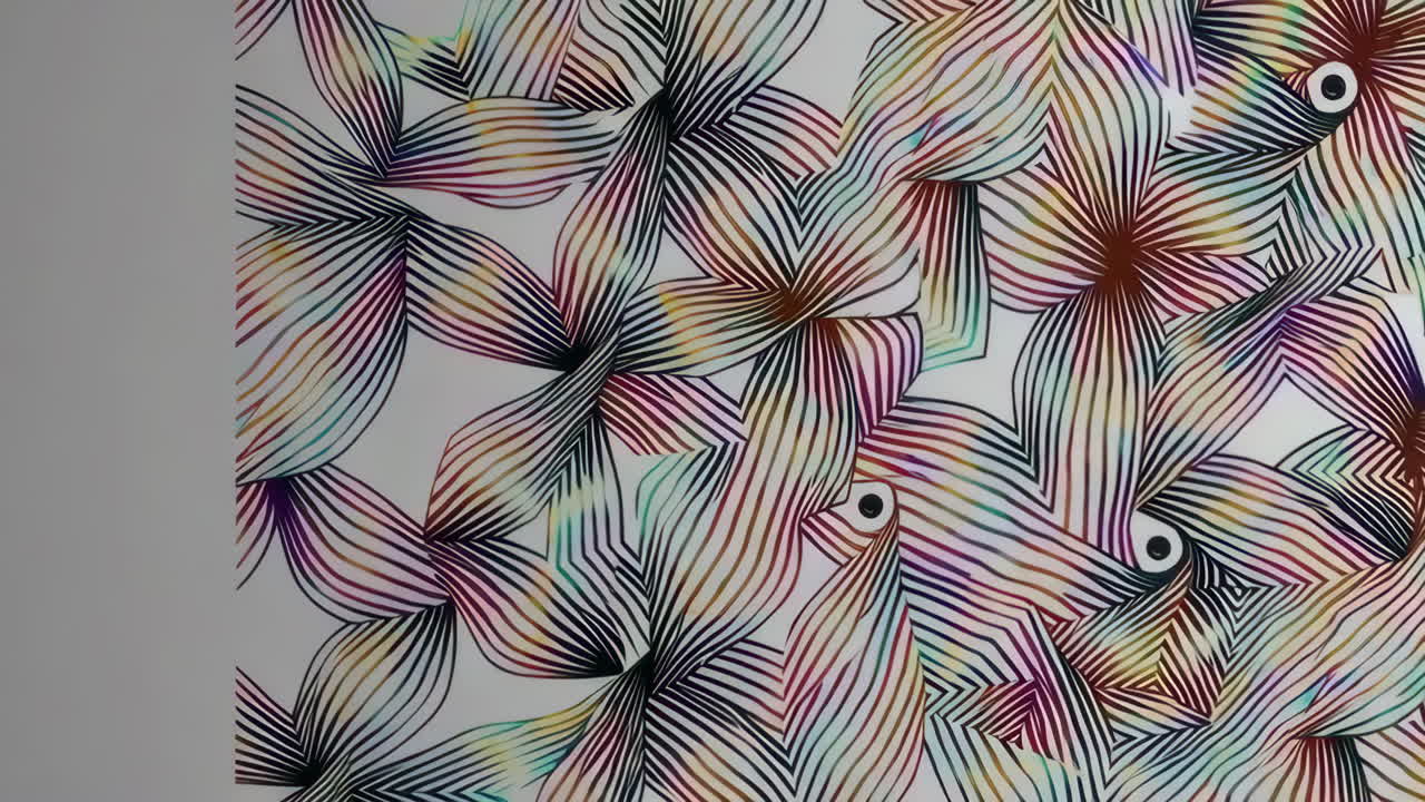 Abstract Colorful Wavy Line Pattern