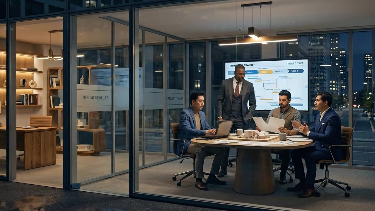 Business Professionals Working In Modern Office with Professional Commercial Footage for Business Use