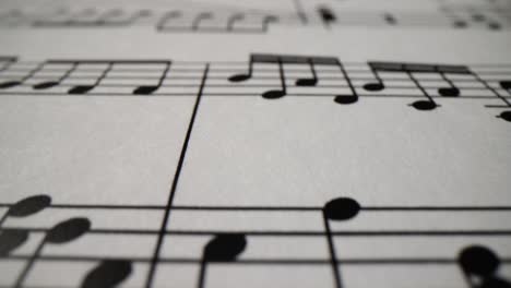 close-up view of musical notes on sheet music