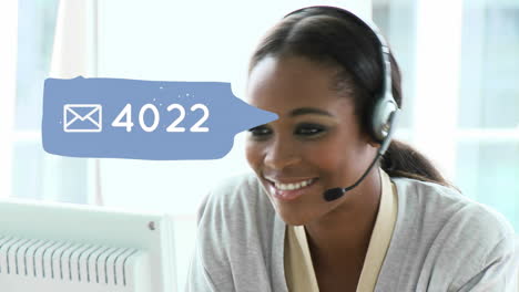 african-american call centre agent and social media