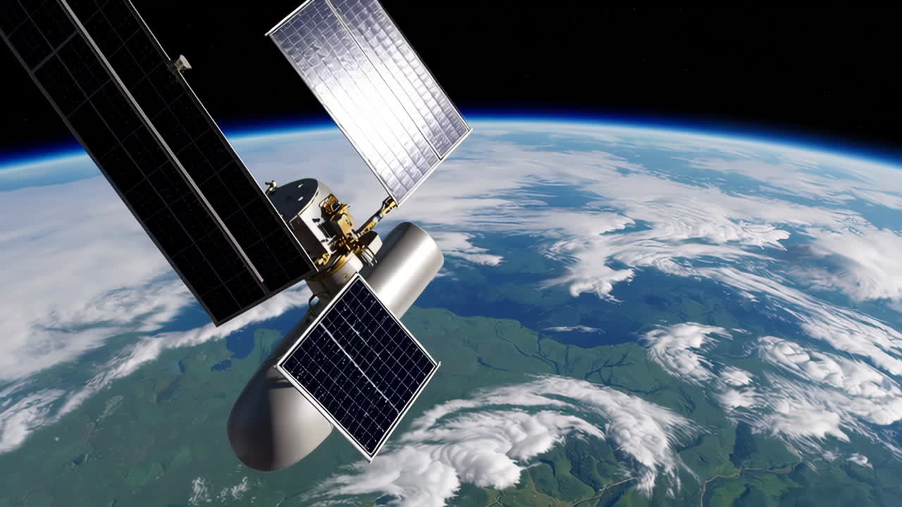 estación espacial en órbita alrededor de la tierra