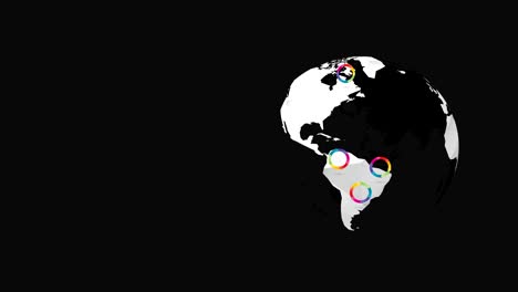 mundo de la tierra girando con la rueda del arco iris