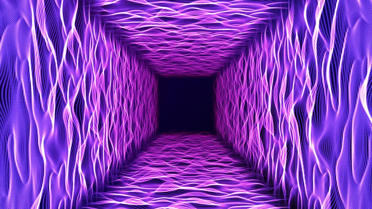 energía eléctrica luz línea de energía túnel de ondas, gran nube de datos en línea mundo digital tecnología de fondo, 3d futurista iot neón luz vibrante abstracto ciberespacio