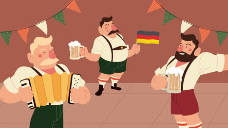 german beer festival celebration with traditional costumes