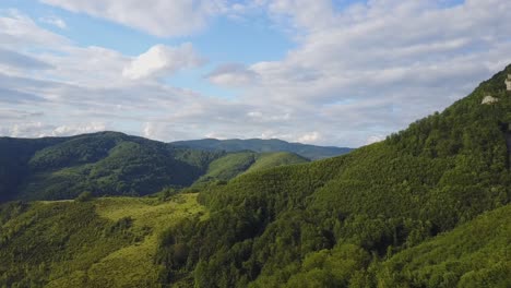 cinematic drone scenery above the mountains