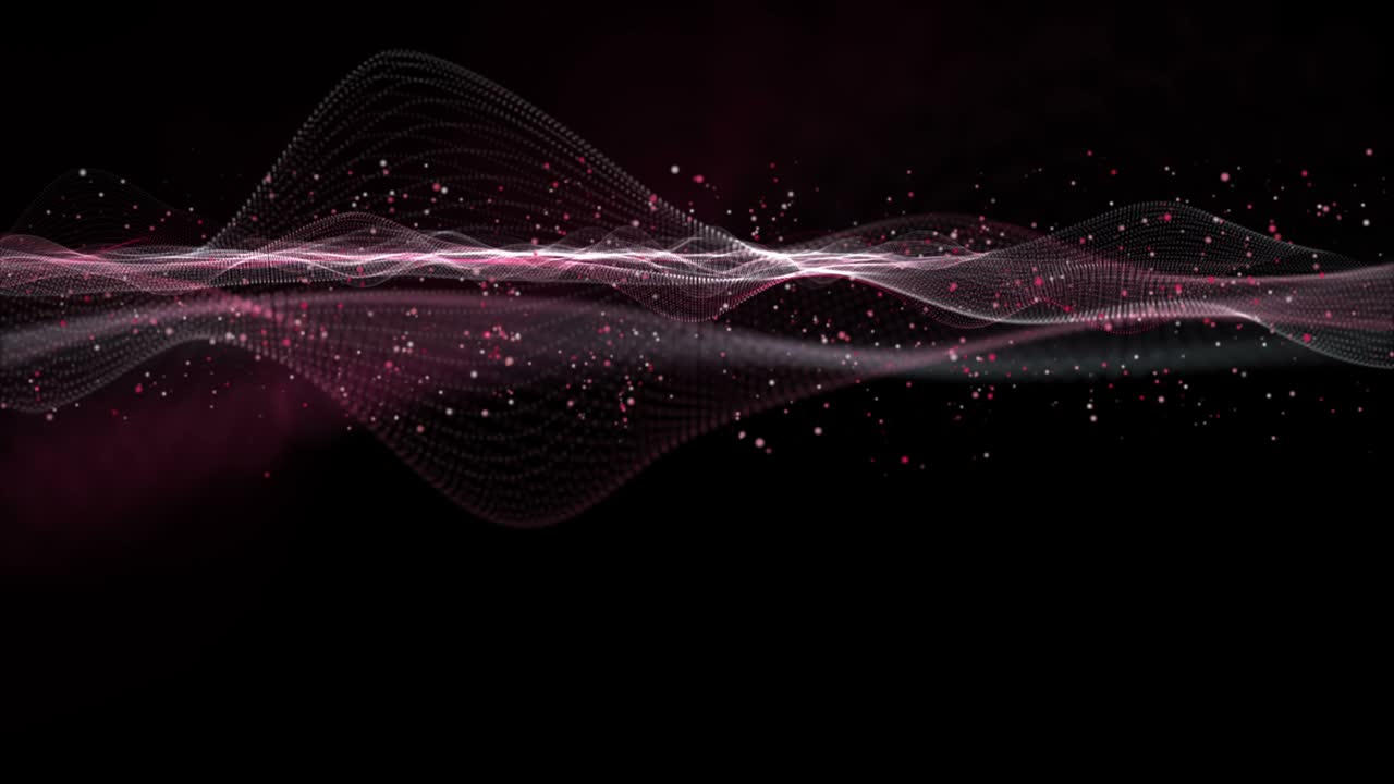 Powerful animation with wave object and glitter particles in slow motion, 4096x2304 loop 4K