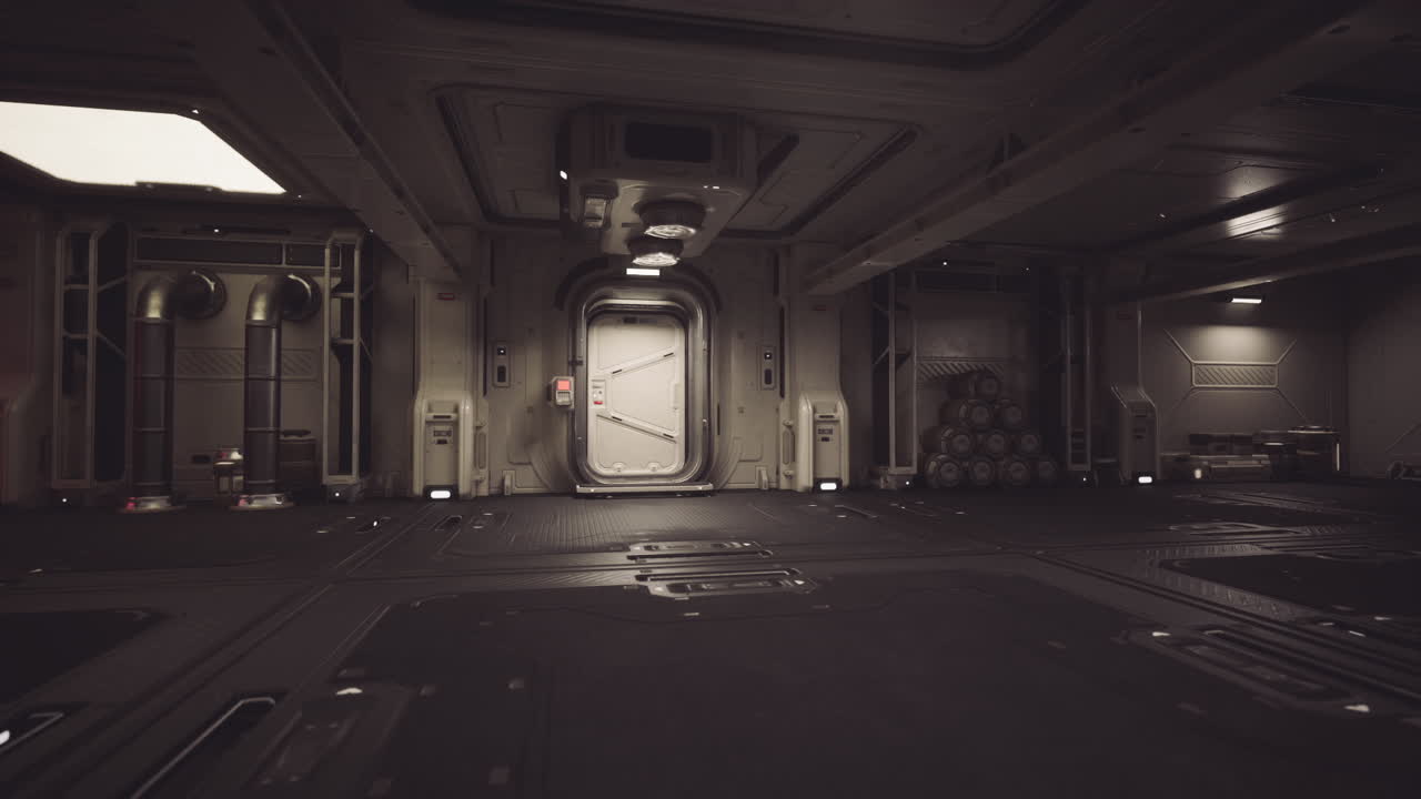 미래의 우주 정거장 내부를 필수적인 장비로 탐사합니다.