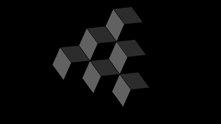 Graphic object in black and white with stroboscopic and hypnotic effect, which rotates clockwise decreasing the size from full screen to disappearing in the center, in 16: 9 video format