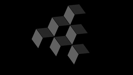 Graphic object in black and white with stroboscopic and hypnotic effect, which rotates clockwise decreasing the size from full screen to disappearing in the center, in 16: 9 video format