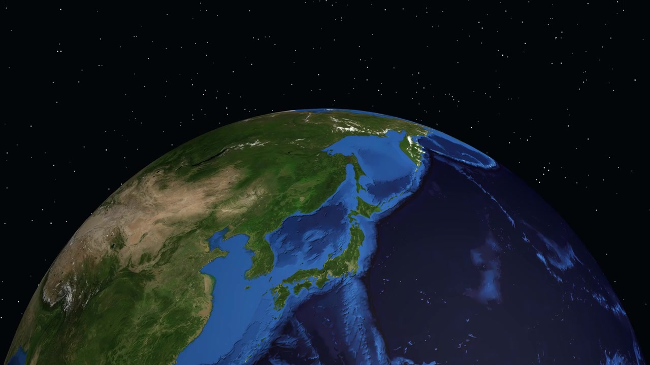 數碼動畫從太空縮放至俄羅斯哈巴羅夫斯克，附有G人口統計數據和位置標記