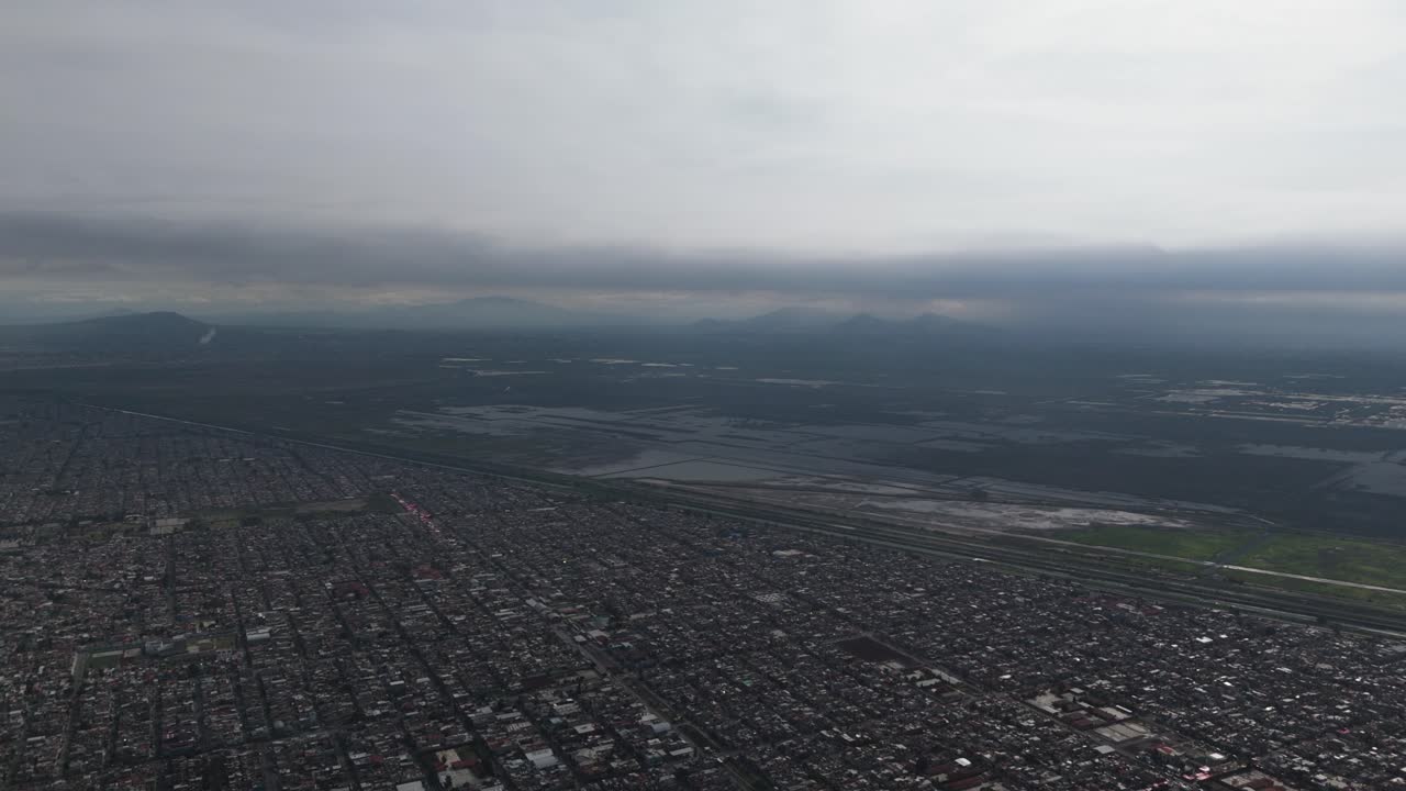 Drone shot of the protected area in Lake Texcoco, north of Mexico City