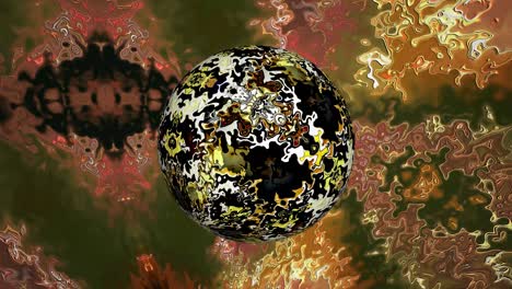 4k 3d bucle sin costuras fondo de movimiento futurista con esfera de platino dorado en el espacio de realidad virtual cibernética abstracta. tecnología de ciencia atómica, ciencia ficción esfera de círculo de energía, bola de cristal mágica.